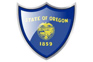 Shield with Flag of Oregon flag