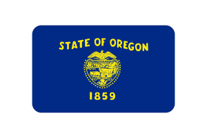 Oregon Flag Triangle Rounded Shape flag
