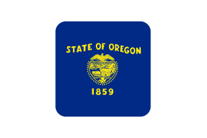 Oregon Flag Square Rounded Shape flag