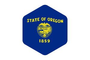 Oregon Flag Rounded Hexagon Shape flag