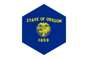 Oregon Flag Hexagon Shape flag