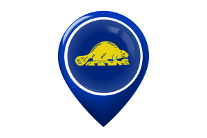 Oregon Reverse Flag Map Pin Icon flag