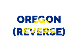 Oregon Reverse Text Art flag