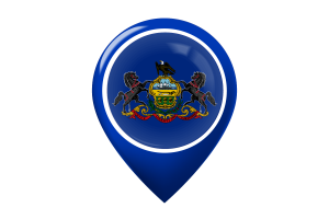 Pennsylvania Flag Map Pin Icon flag
