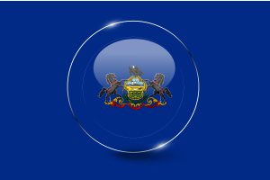 Pennsylvania Flag Glossy Round Button flag