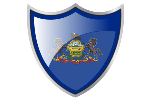 Shield with Flag of Pennsylvania flag