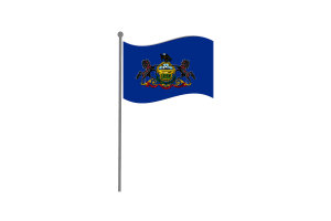 Waving Flag of Pennsylvania flag