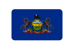 Pennsylvania Flag Triangle Rounded Shape flag