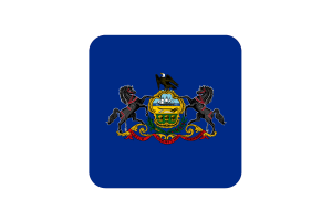 Pennsylvania Flag Square Rounded Shape flag