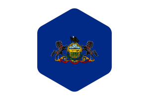 Pennsylvania Flag Rounded Hexagon Shape flag