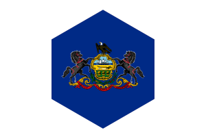 Pennsylvania Flag Hexagon Shape flag