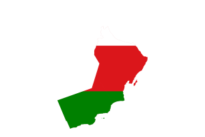 Oman Map with Flag flag
