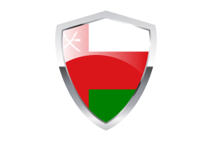 Oman Flag with Pointed Triangular Shield flag