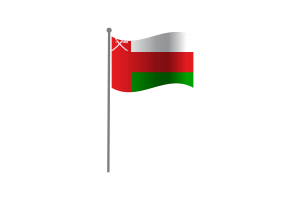 Waving Flag of Oman flag