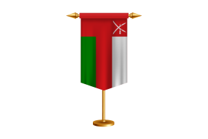 Oman Flag Illustration with Stand flag