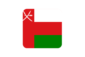 Oman Flag Square Rounded Shape flag