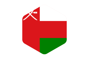 Oman Flag Rounded Hexagon Shape flag