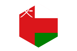 Oman Flag Hexagon Shape flag