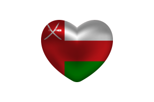 Love of Oman Heart Shape flag