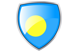 Palau Flag Couche Heraldic Shield flag