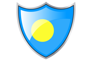 Shield with Flag of Palau flag