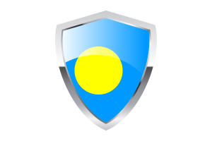 Palau Flag with Pointed Triangular Shield flag