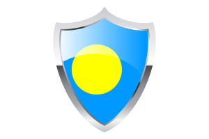 Palau Flag with Medieval Heater Shield flag
