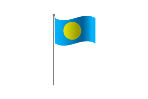 Waving Flag of Palau flag