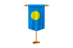 Palau Flag Illustration with Stand flag