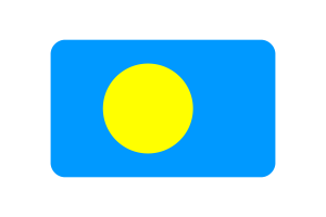 Palau Flag Triangle Rounded Shape flag