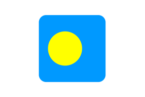 Palau Flag Square Rounded Shape flag