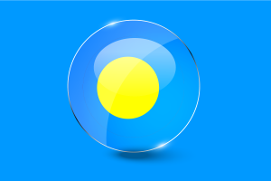 Palau Flag Glossy Round Button flag