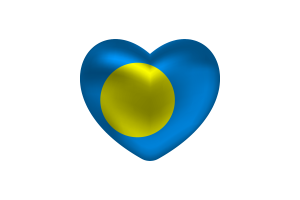 Love of Palau Heart Shape flag