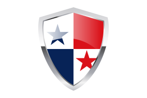 Panama Flag with Pointed Triangular Shield flag
