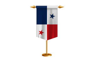 Panama Flag Illustration with Stand flag