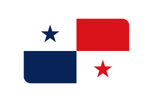 Panama Flag Triangle Rounded Shape flag
