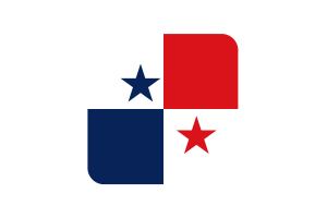 Panama Flag Square Rounded Shape flag