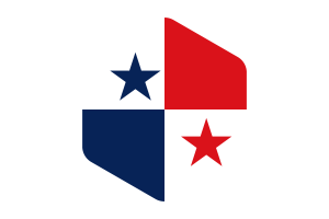 Panama Flag Rounded Hexagon Shape flag
