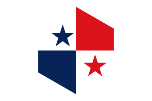 Panama Flag Hexagon Shape flag