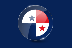 Panama Flag Glossy Round Button flag