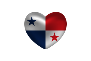 Love of Panama Heart Shape flag