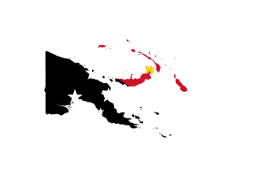 Papua New Guinea Map with Flag flag