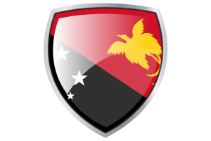 Papua New Guinea Flag Couche Heraldic Shield flag