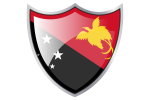 Shield with Flag of Papua New Guinea flag