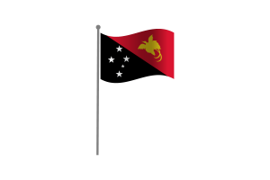 Waving Flag of Papua New Guinea flag