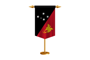Papua New Guinea Flag Illustration with Stand flag