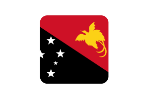 Papua New Guinea Flag Square Rounded Shape flag