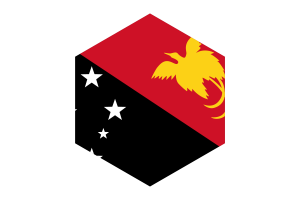 Papua New Guinea Flag Hexagon Shape flag