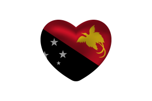 Love of Papua New Guinea Heart Shape flag