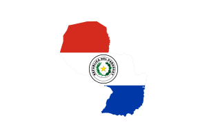 Paraguay Map with Flag flag